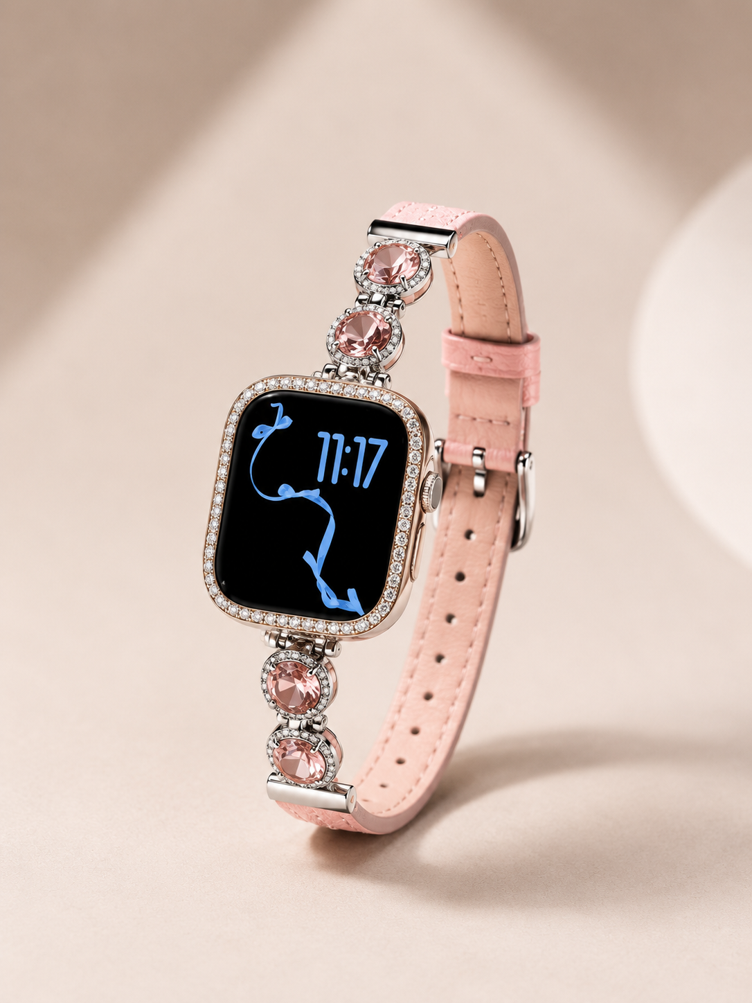 Luxurious pink smartwatch