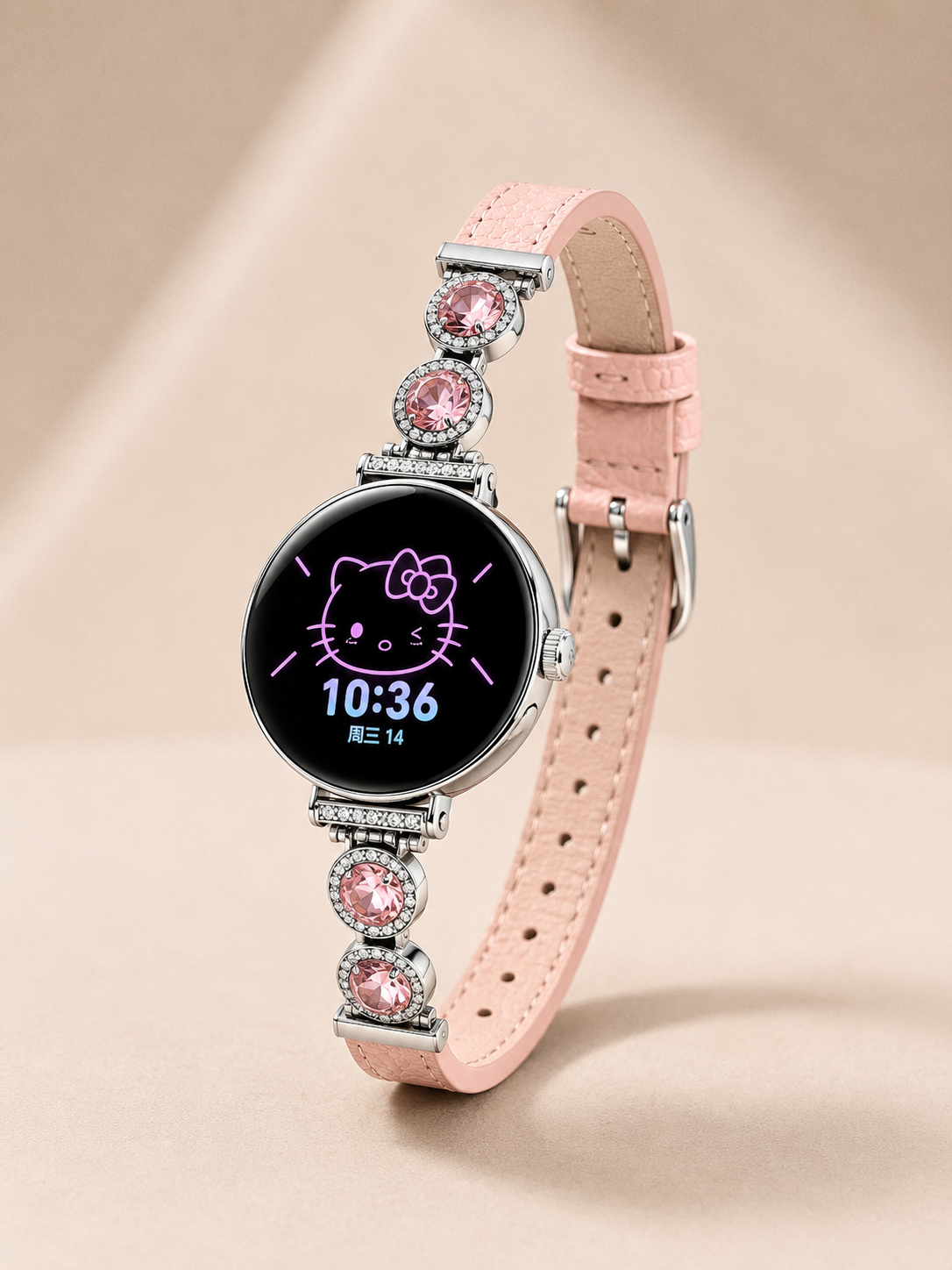 Luxurious pink smartwatch